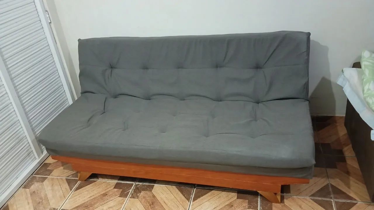 Sofá cama em linho (Reformado) - Foto 2