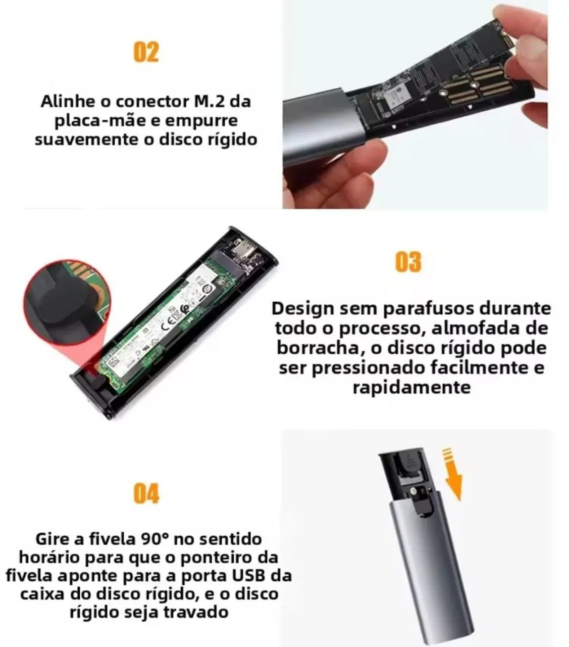 Adaptador Case NVME SSD M2  - Foto 4