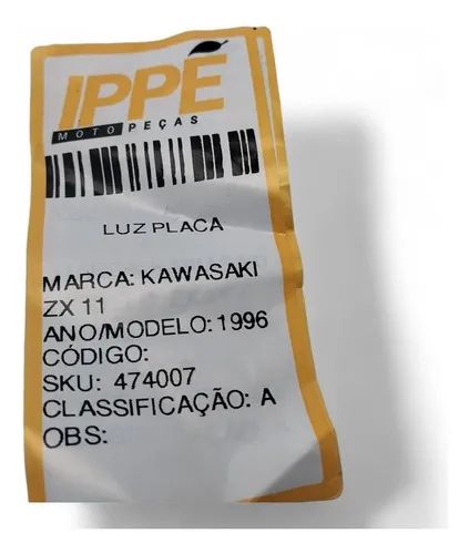 Luz Placa Kawasaki Zx 11 1996 Esquerdo Preto - Peças para motos