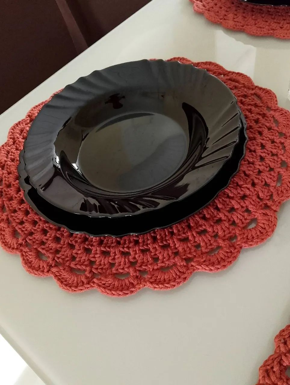 Jogo de mesa posta em crochê  - Foto 4