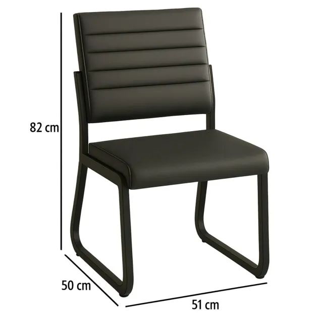 Poltrona Para Escritório Estofada Preta Conforto Ergonômico E Durabilidade 35119 - Foto 5