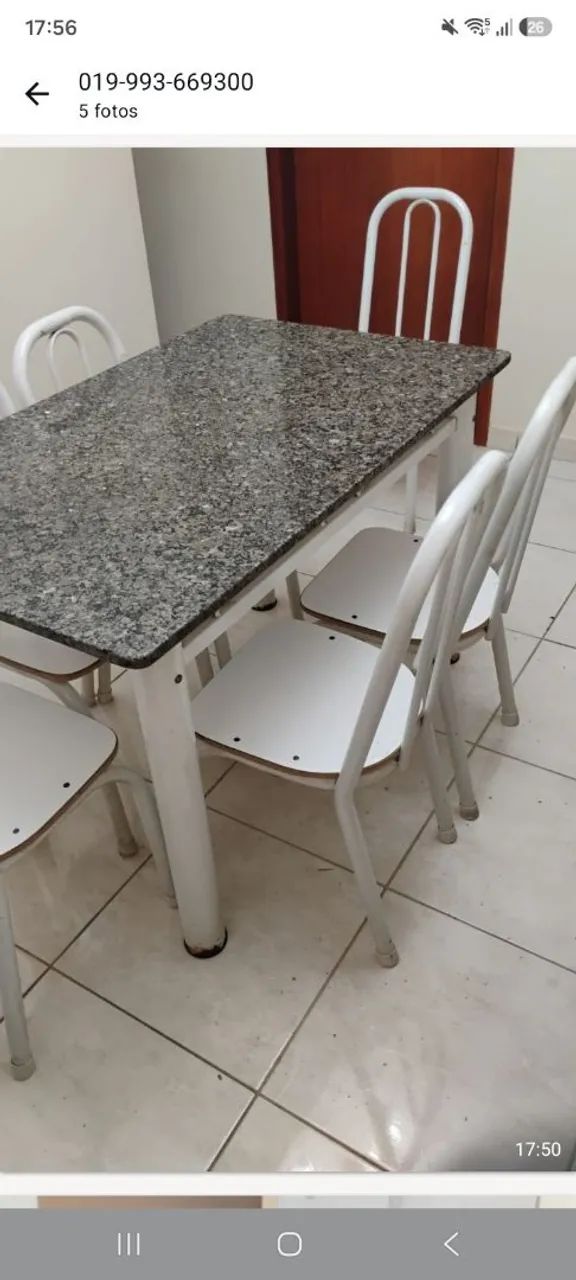 Mesa com tampa de granito +6 cadeiras - Foto 3