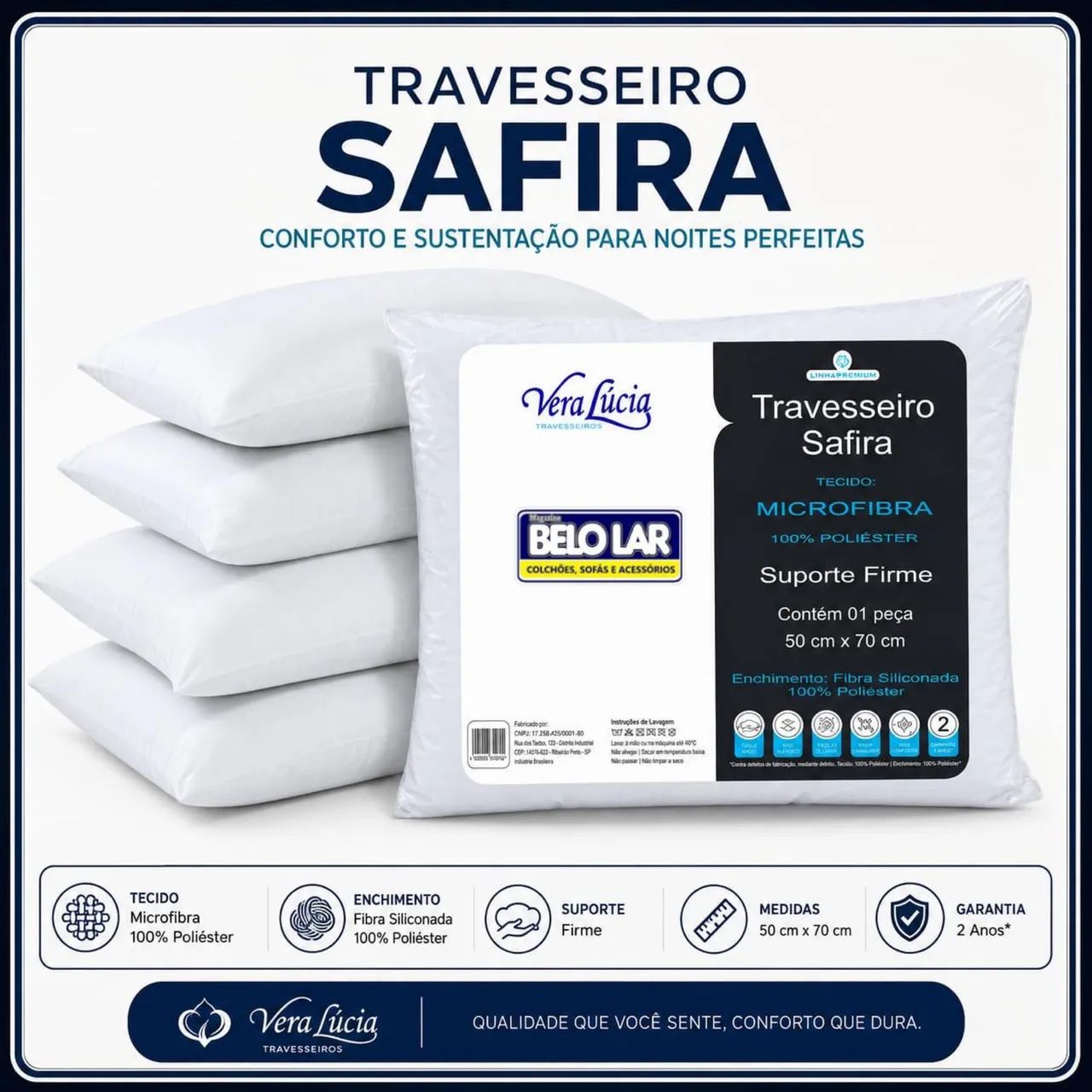 Travesseiro safira e vácuo 