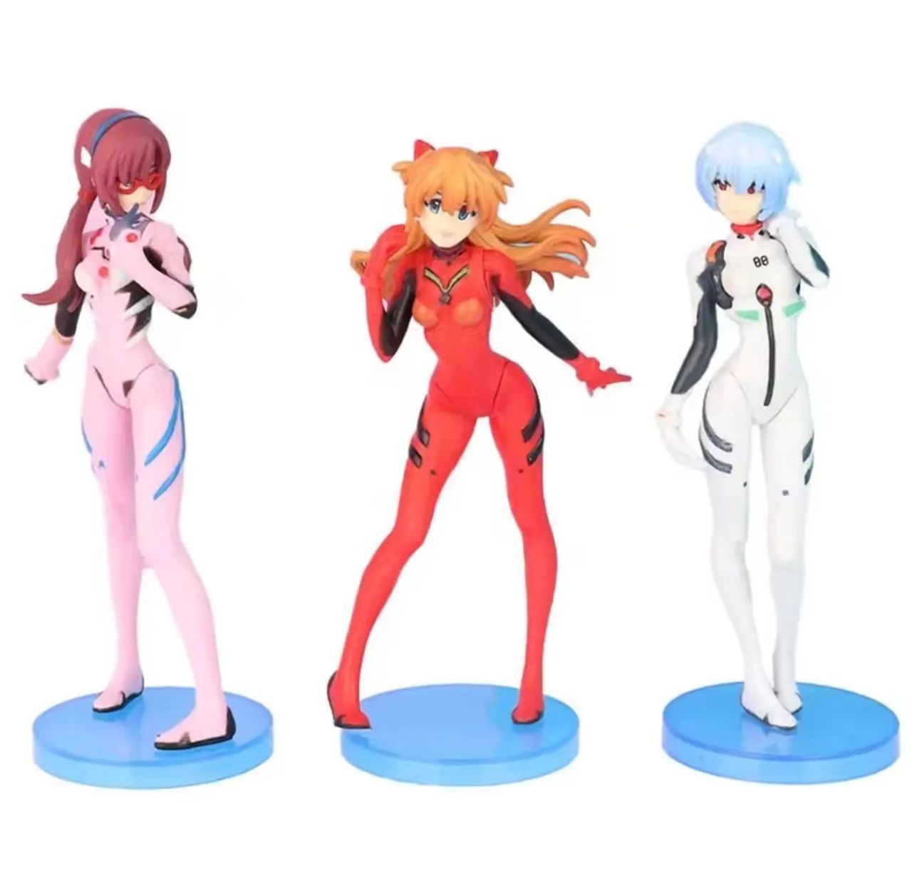 Neon Genesis Evangelion Action Figure, Eva Ayanami Rei Asuka Kit com as 3 action figures