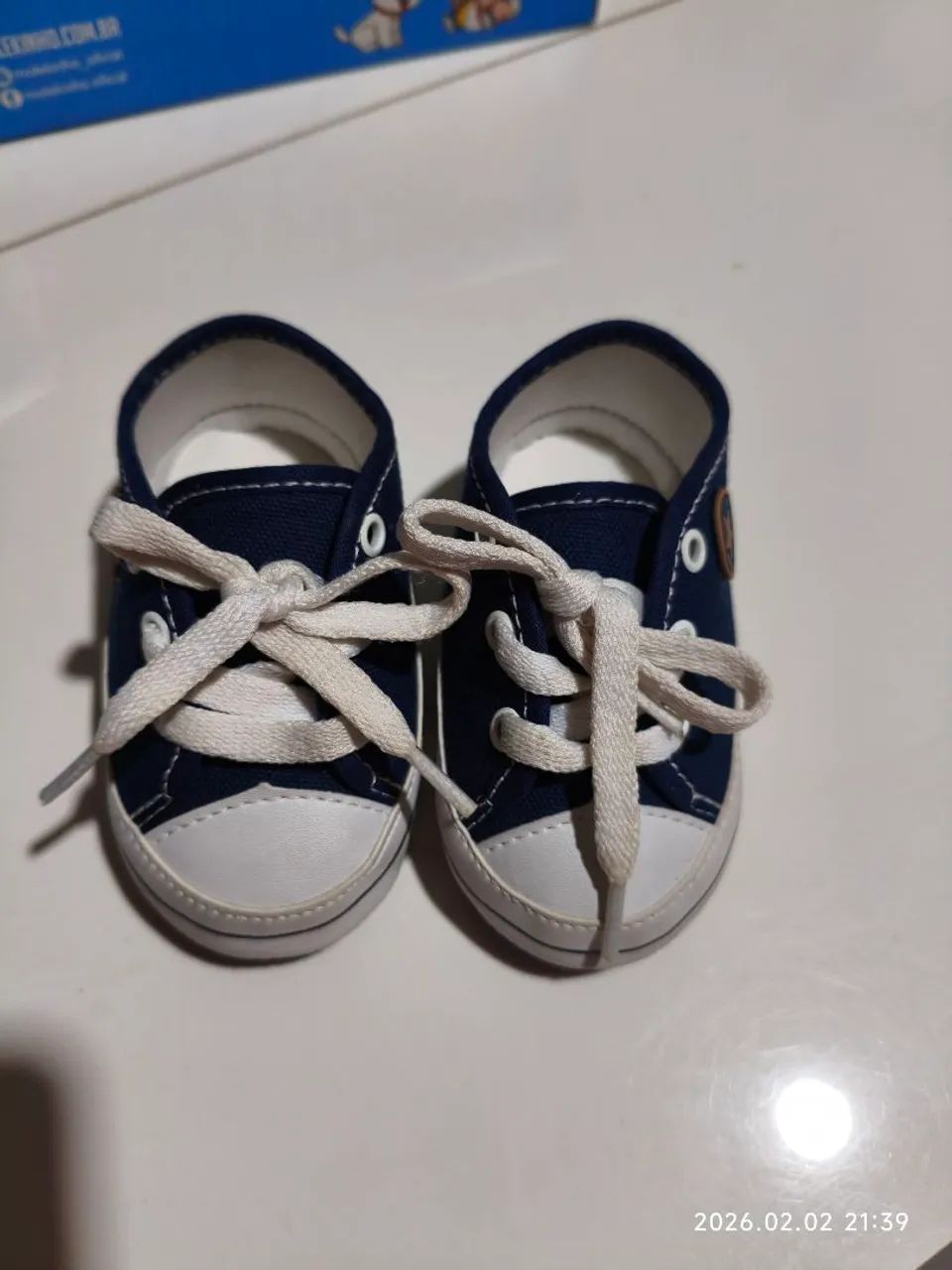 Sapatinho para bebê azul marinho  - Foto 2