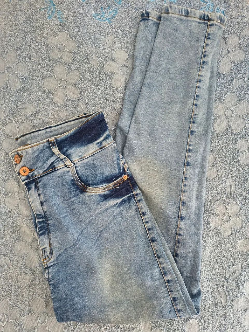 Calça Jeans com Lycra Lavagem Azul Claro