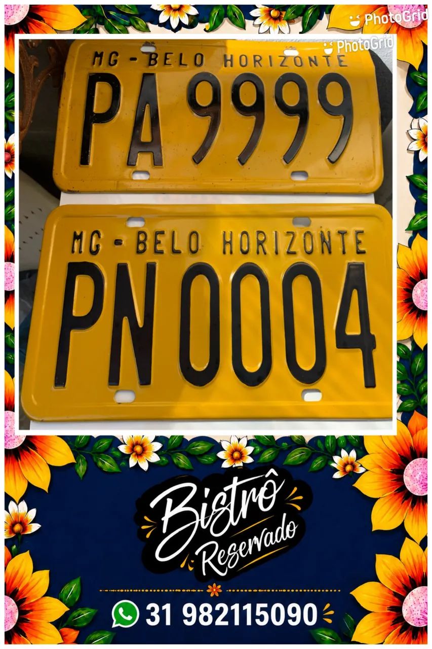 Placas de veículo amarela antiga  - Foto 5