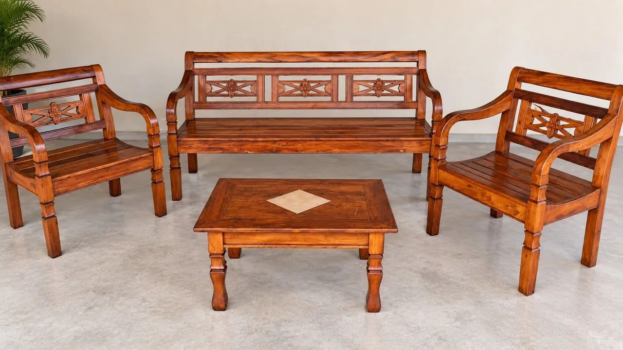 Conjunto de móveis de madeira de alta qualidade  - Foto 4