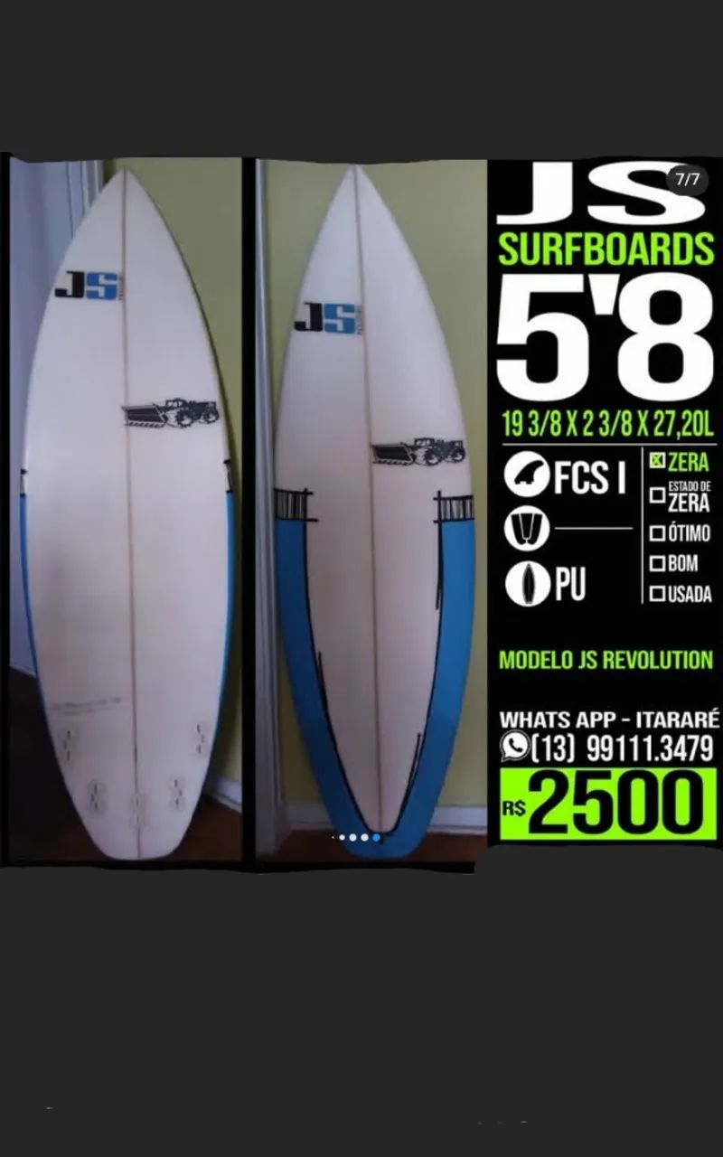 Prancha de surf JS (Jason Stevenson) - 5.8 / 19 3/8 / 2 3/8 / 27