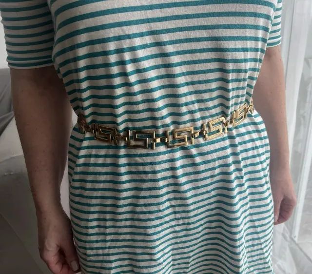 Cinto feminino corrente dourado ajustável