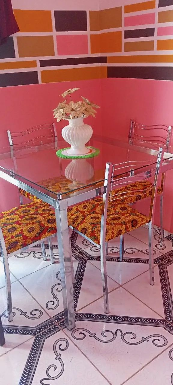 Mesa de jantar inox de vidro. - Foto 3