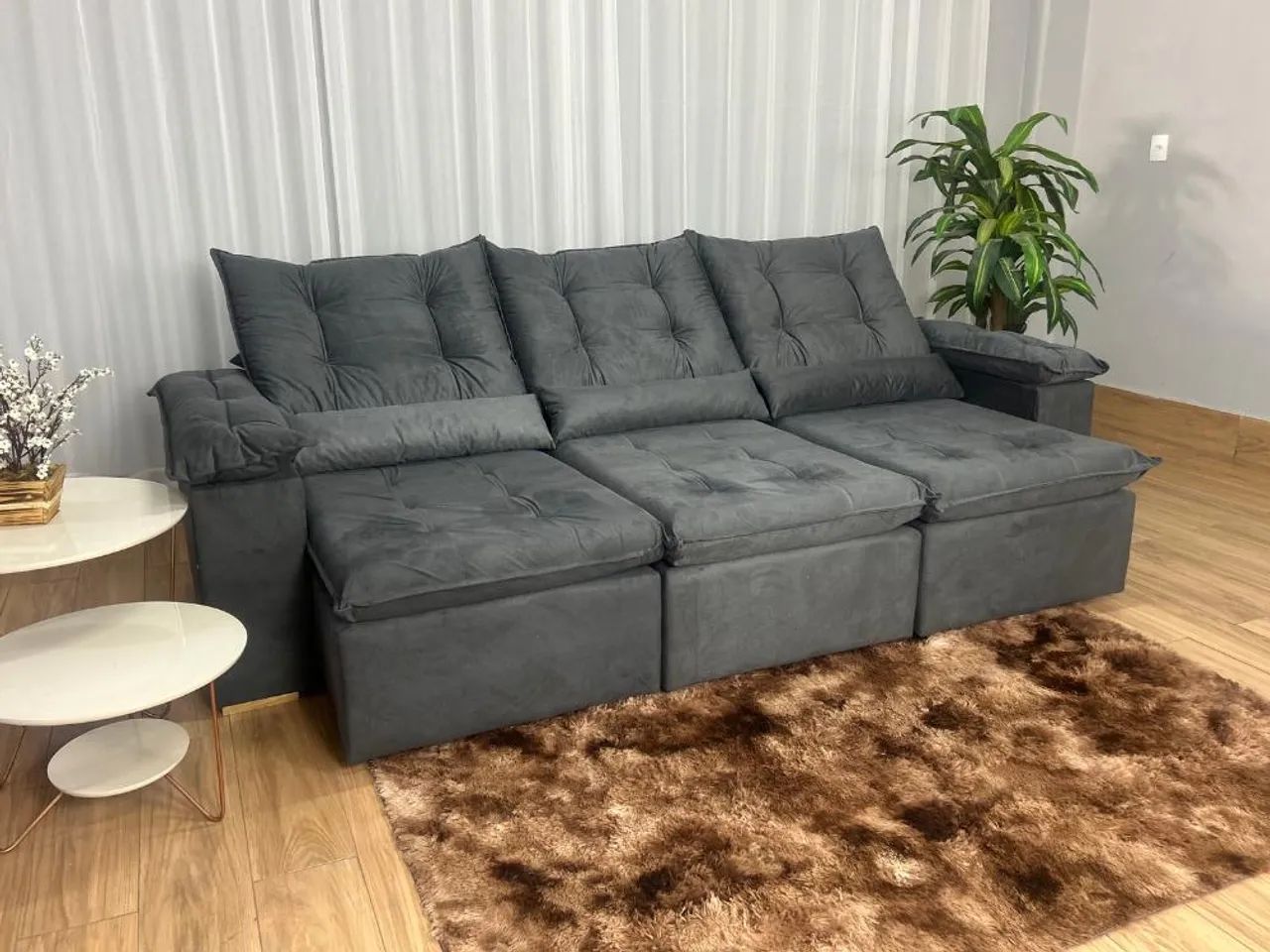 Sofá Retrátil Reclinável Atenas 2.70m Entrega Rápida - Foto 5