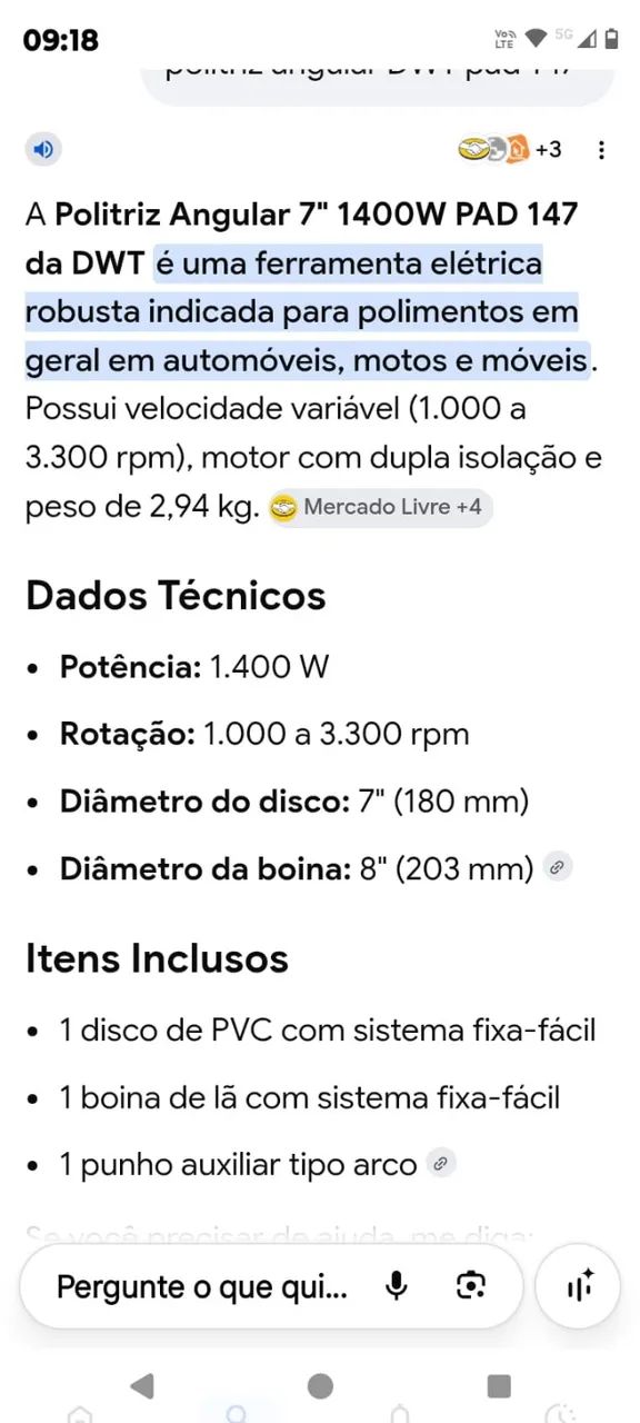 Politriz Angular 7" 1400W PAD 147 da DWT - Foto 4