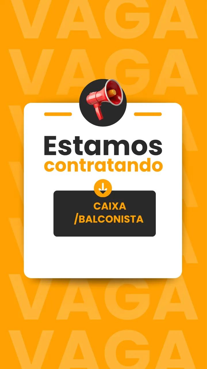 Vaga para balconista / caixa