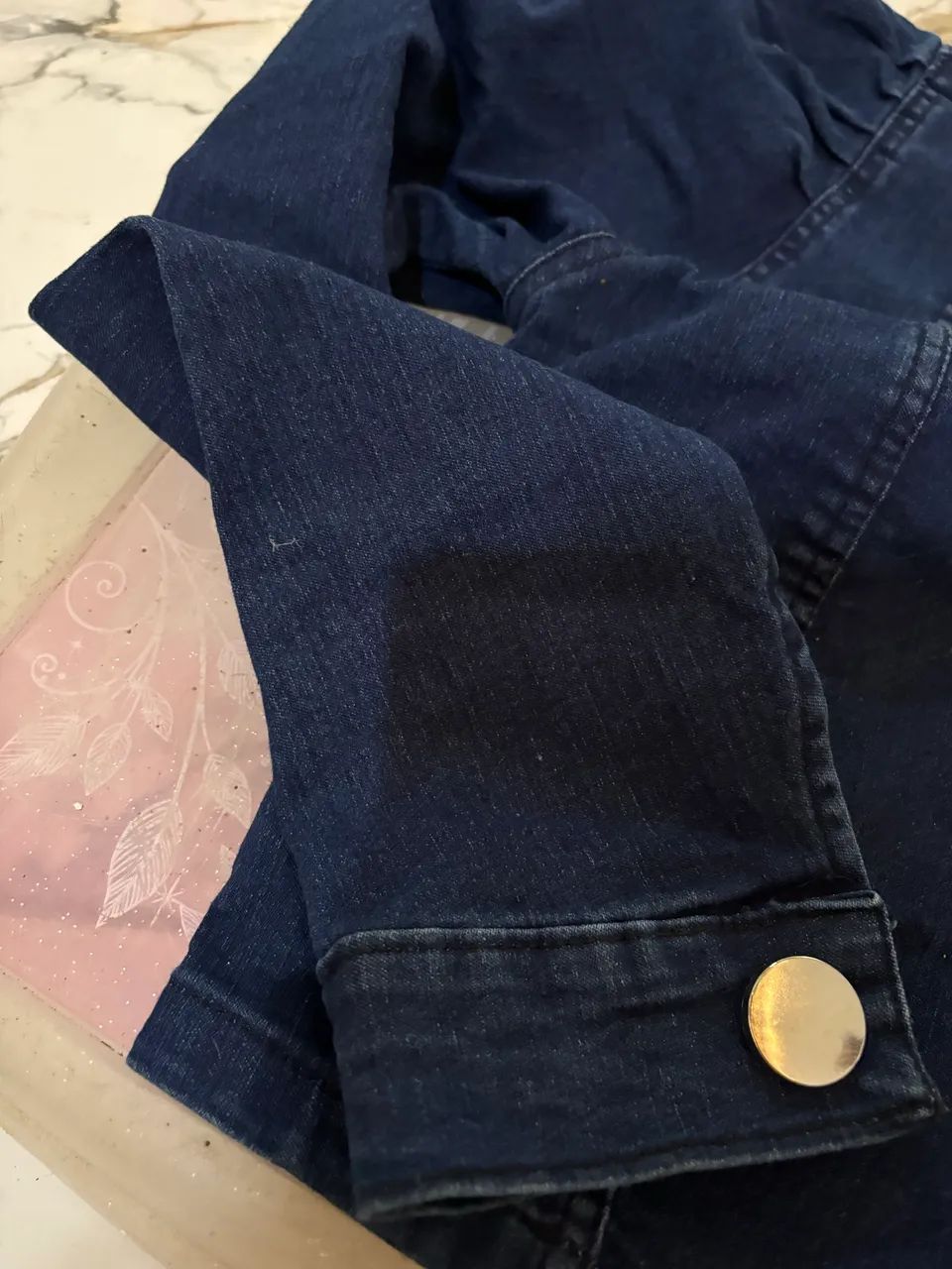 Cropped jeans manga longa  - Foto 4