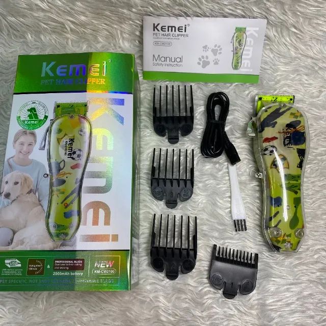 Ma?quina de Corte Tosa Para Cachorro Gato Profissional Kemei KM-CW2100 - Foto 4
