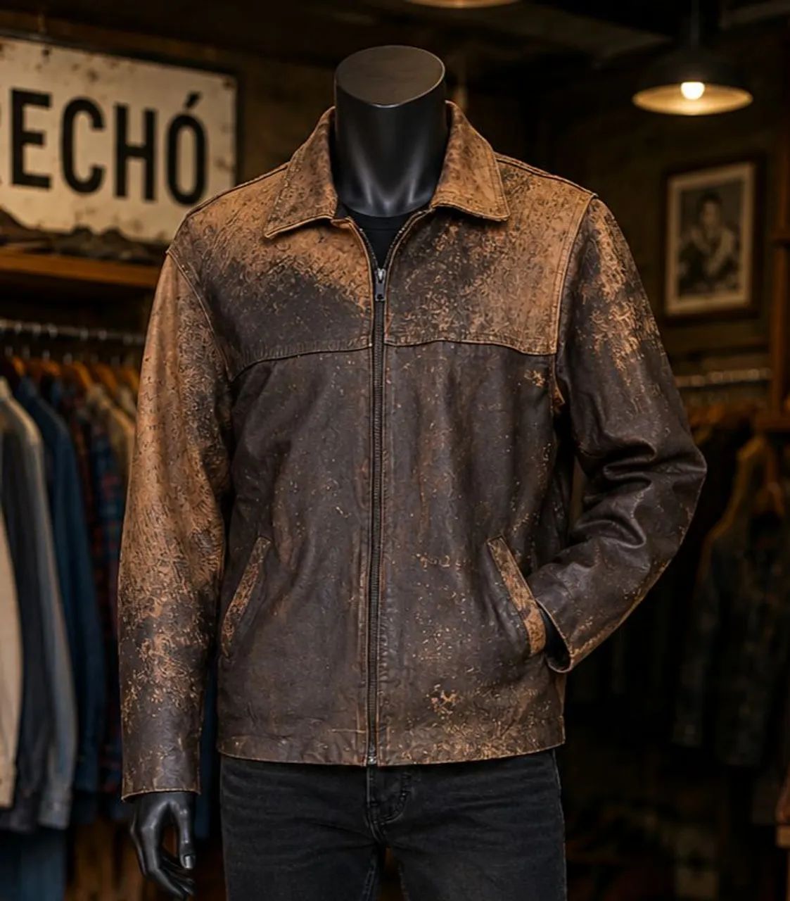 Jaqueta de couro Masculina M - Foto 3