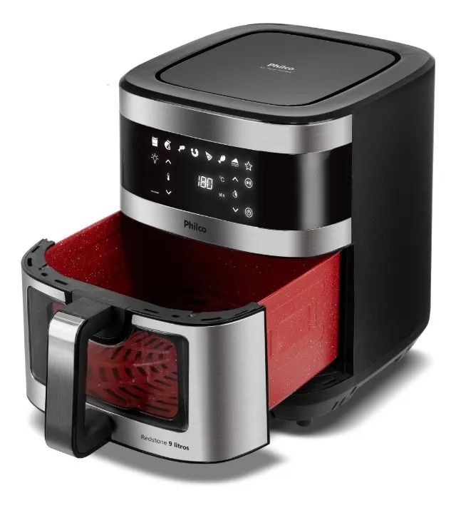 Air Fryer Philco 9L Visor Glass Painel Digital PAF90C - Foto 6