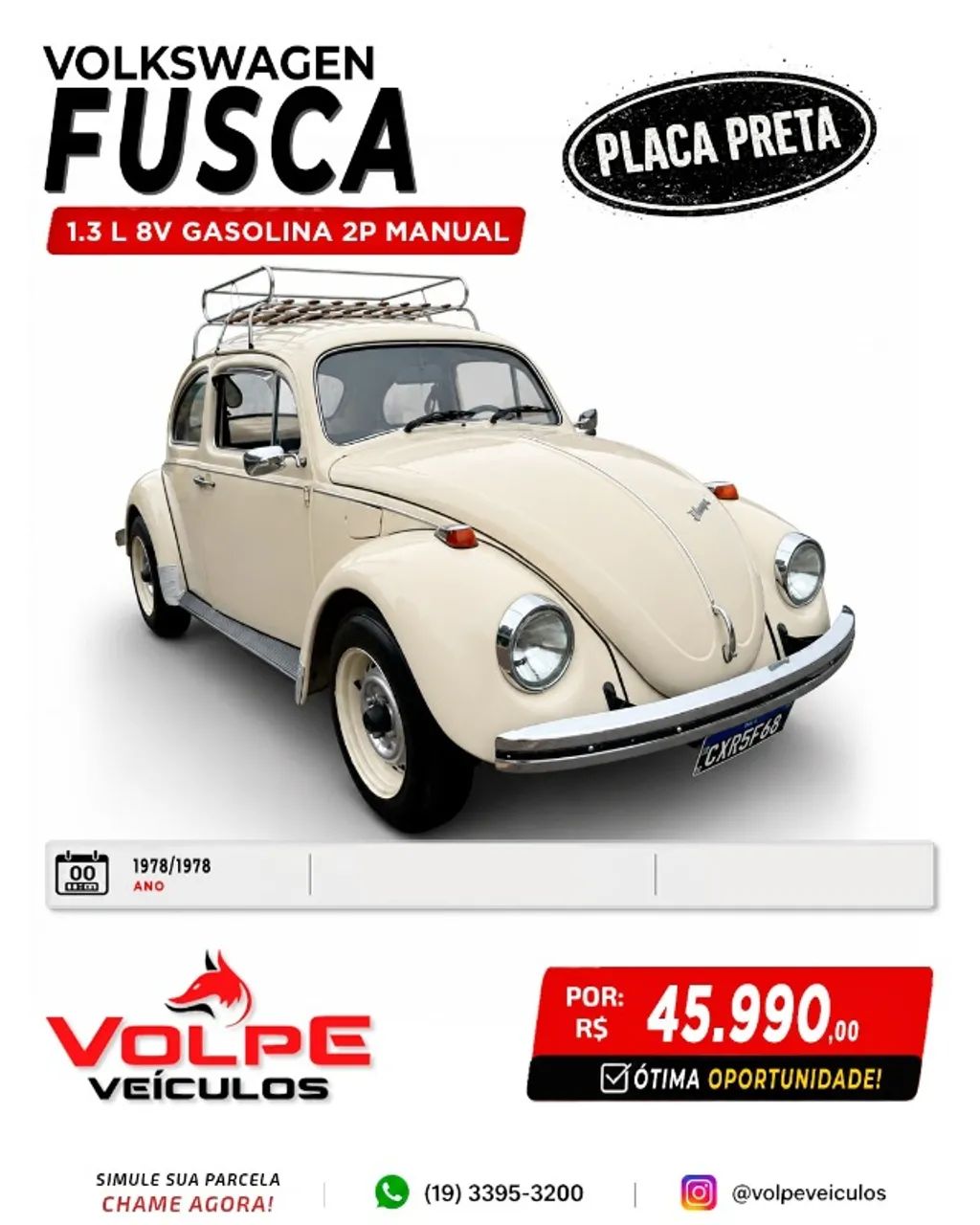 Volkswagen Fusca 1300 1978