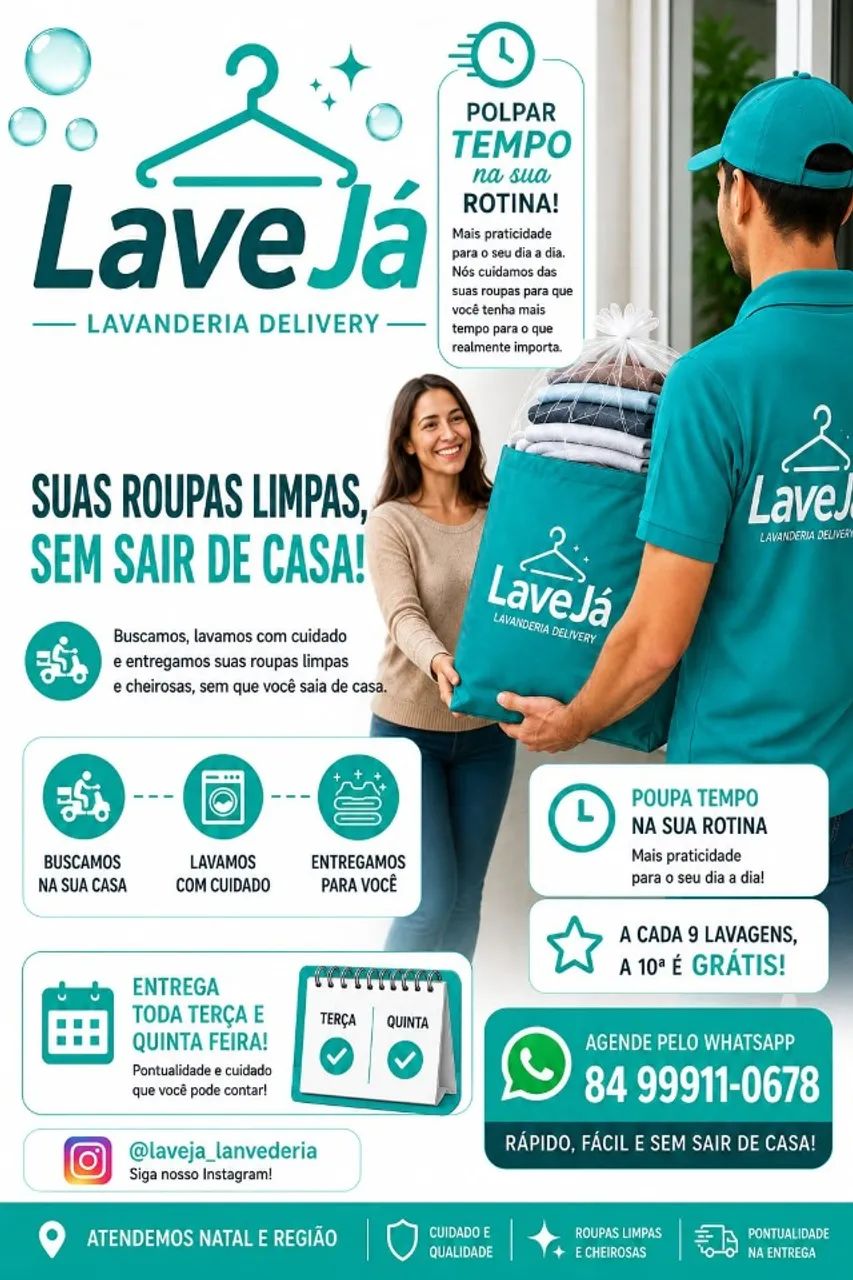 Delivery de roupas - lavanderia laveja