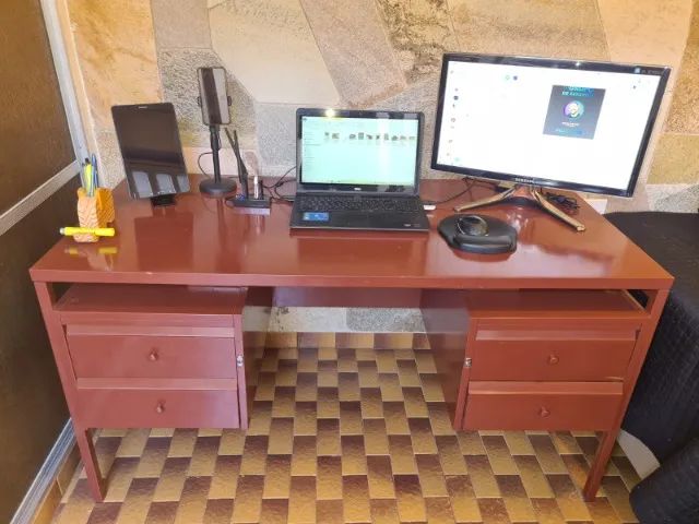 Mesa de escritório marrom - Foto 4
