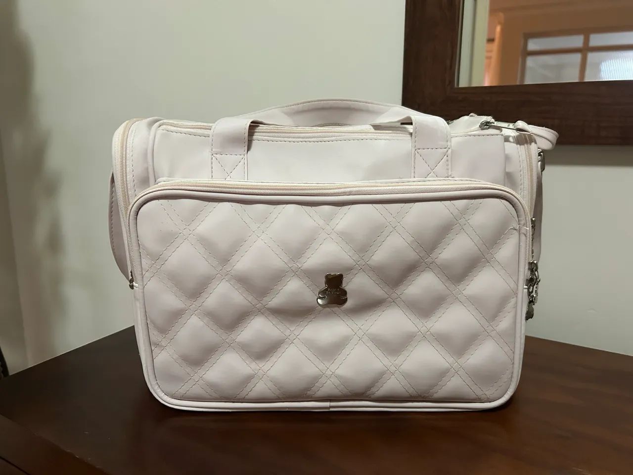 Bolsa mala maternidade Paola da vinci rosa claro 