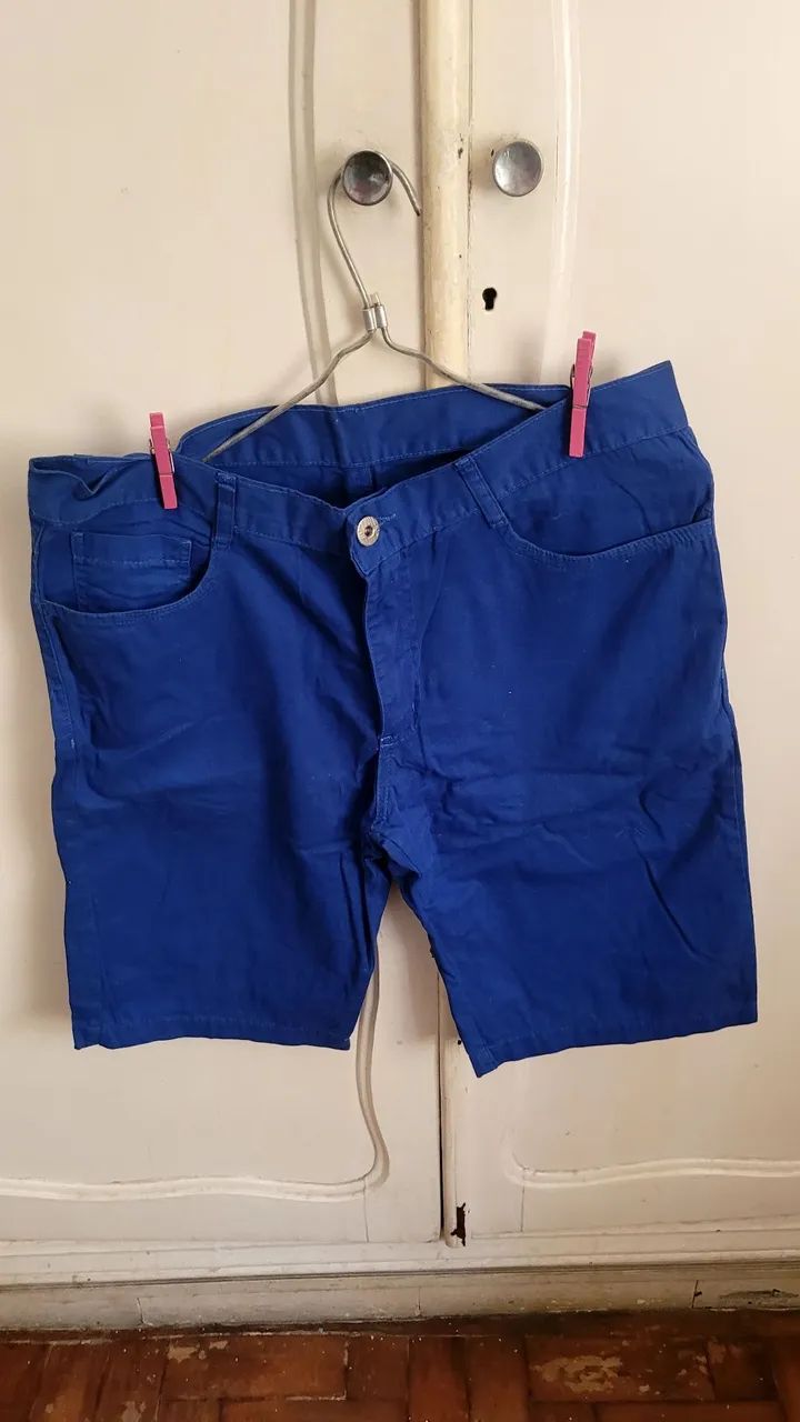 Bermuda azul string algodão 44