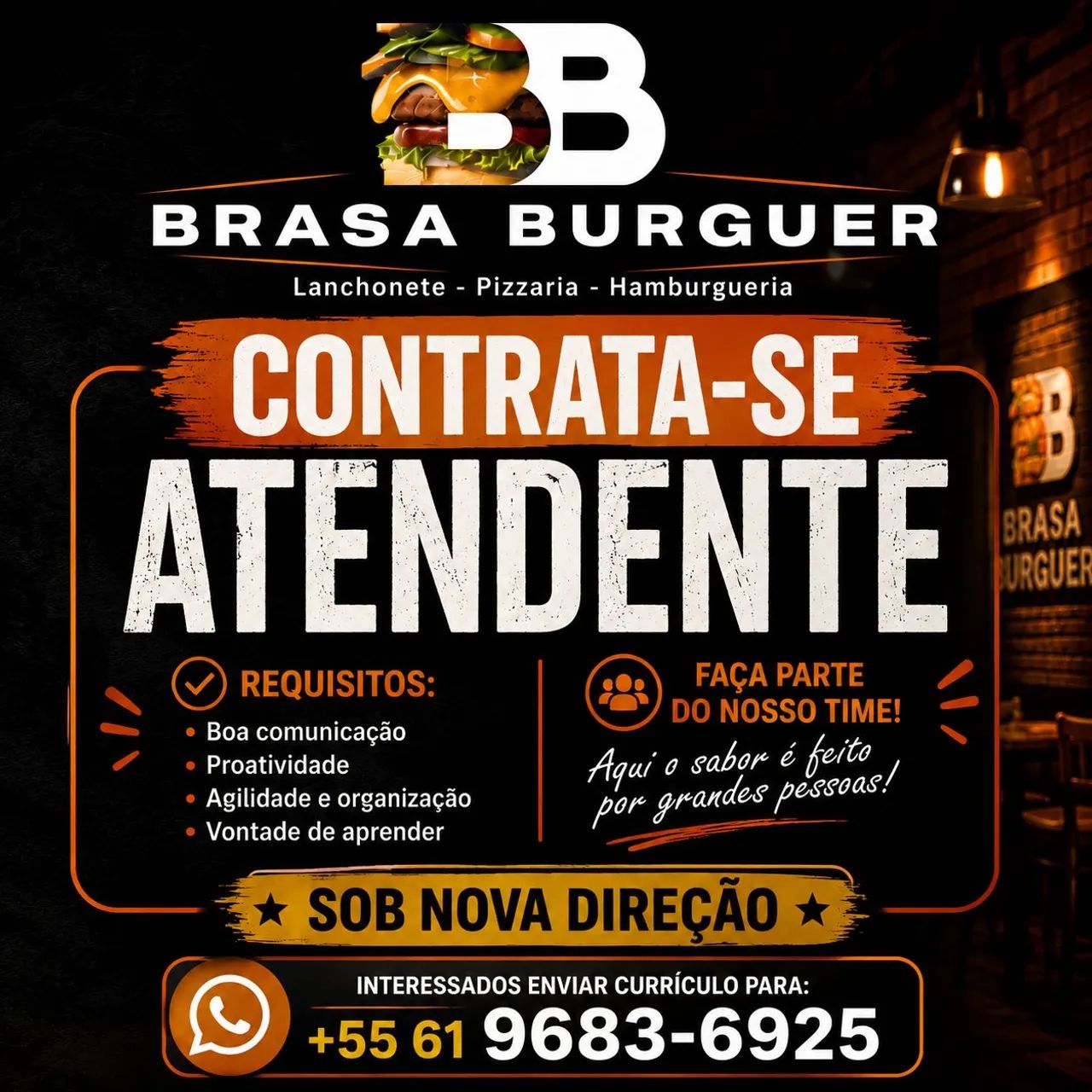 Vaga pra atendente na estrutural