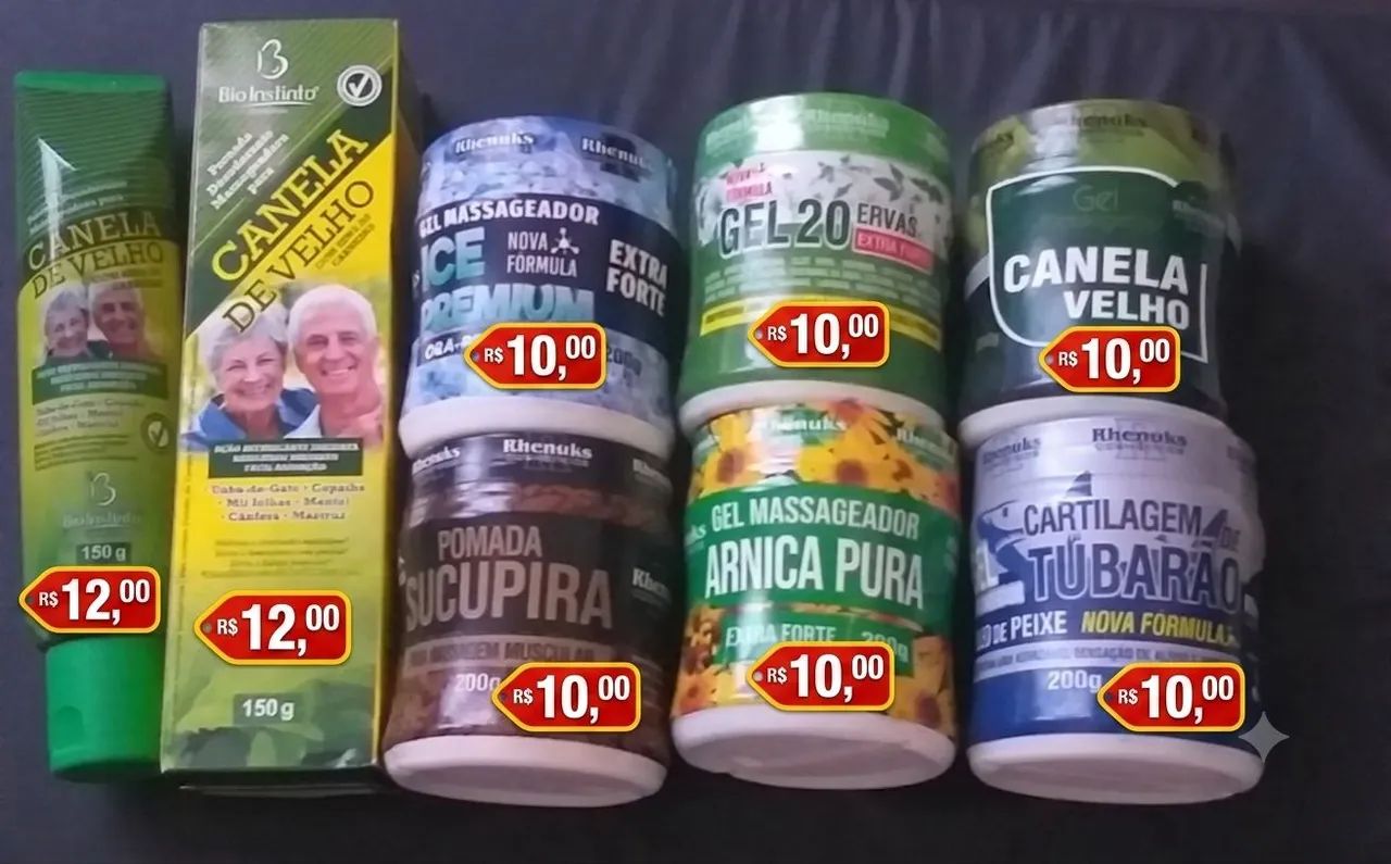 Pomada massageadora e gel massageador