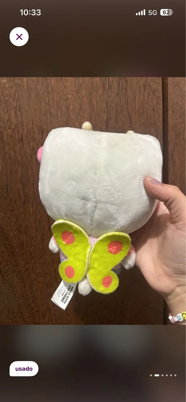 Pelúcia Hello Kitty de páscoa borboleta sanrio - Foto 4
