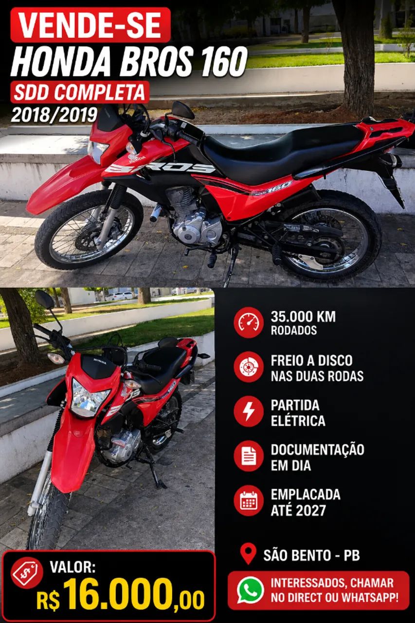 Honda Bros 160 esdd completa