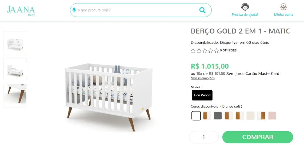 BERÇO MATIC RETRÔ CINZA 3 EM 1 - NOVO, NUNCA FOI USADO - VAI COM COLCHÃO + KIT BERÇO  - Foto 3