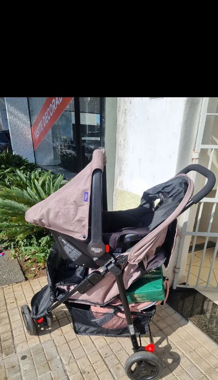 Carrinho de bebê com Bebê conforto Cosco  - Foto 3