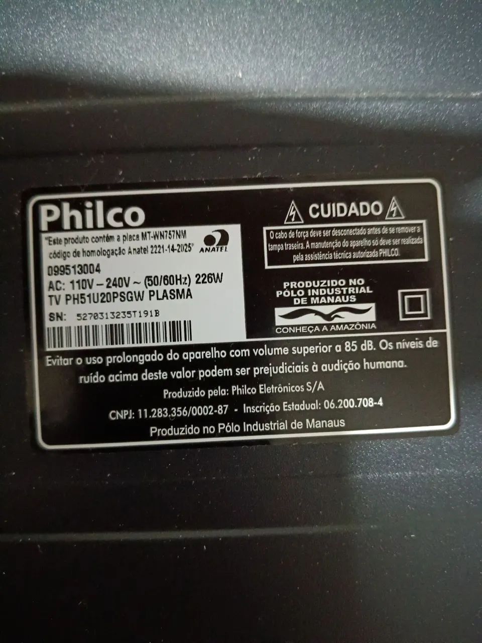 TV PLASMA 51 ( Não smart )