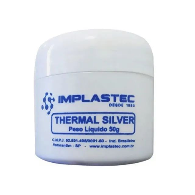 Pasta Térmica Implastec 50g Thermal Silver Alta Condutividade