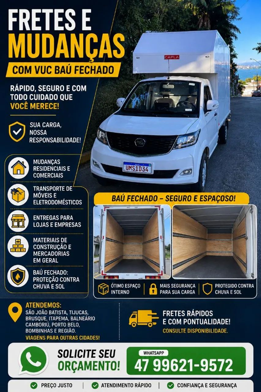 Fretes em Geral | VUC Baú Fechado - Foto 2