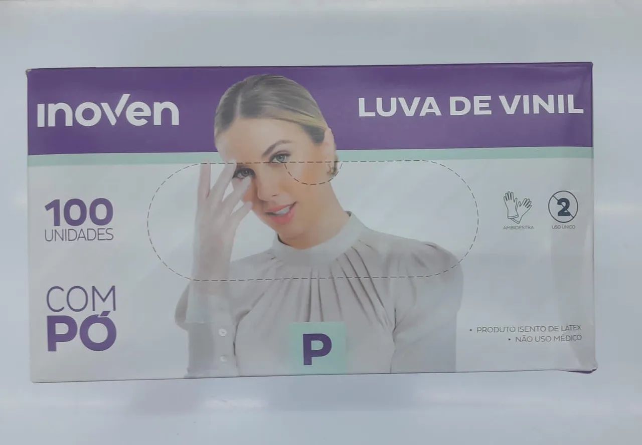 Caixa de Luvas Vinil com pó tamanho P - Foto 2