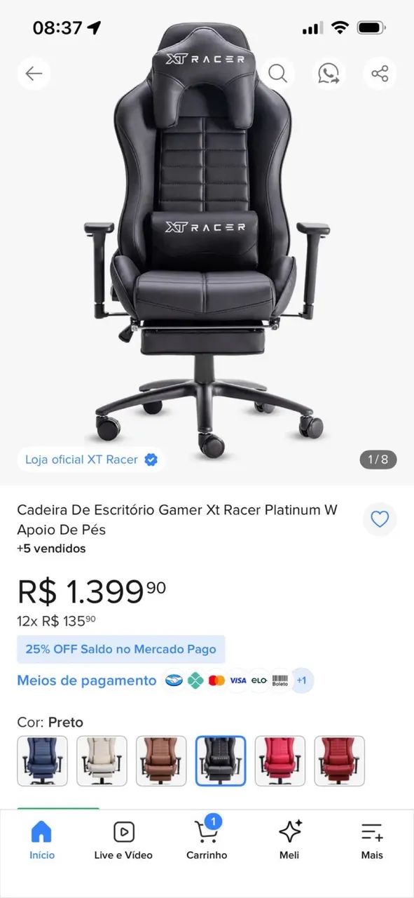 CADEIRA GAMER XT RACER PLATINUM  - Foto 4