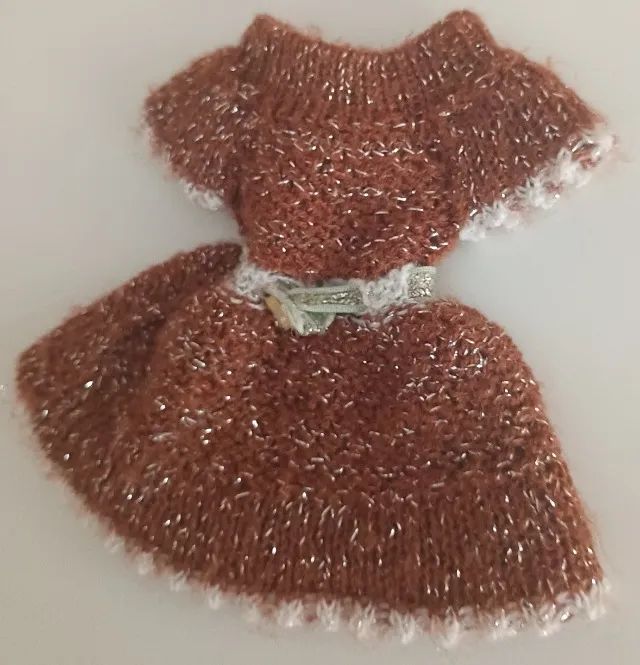 Roupa Para Boneca - Vestido Marrom (Antigo) - Foto 5