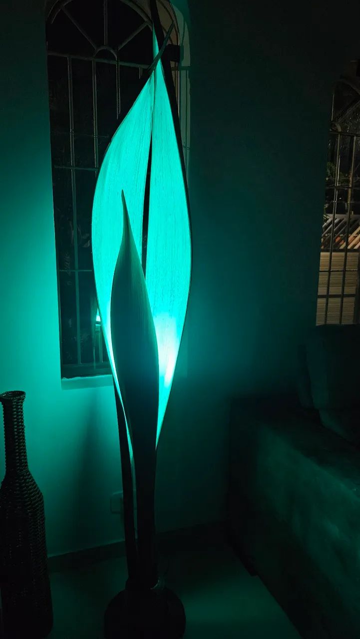 Luminária / Abajur de Chão Rústico em Fibra Natural - Design Orgânico - Foto 3