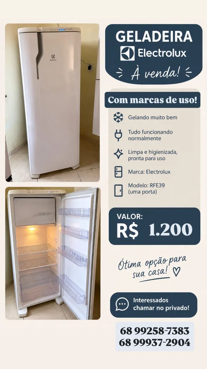 VENDE-SE GELADEIRA ELECTROLUX!