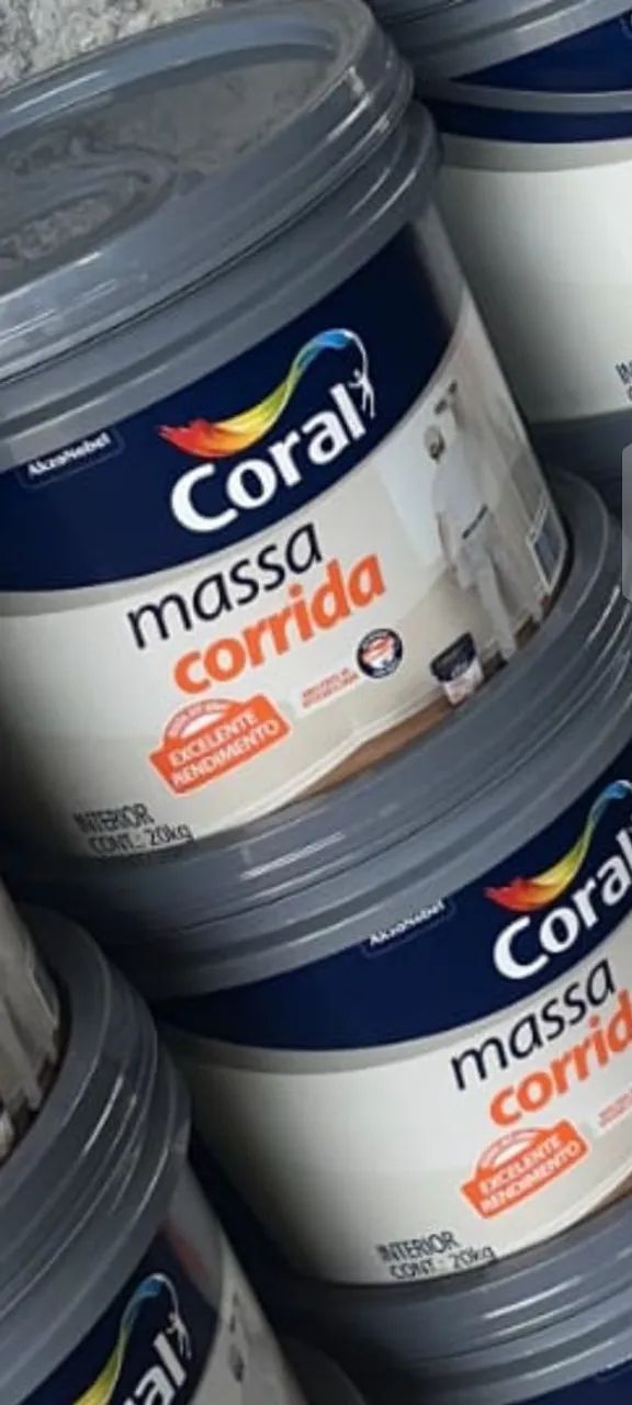 5 baldes massa corrida coral 20 kilos 