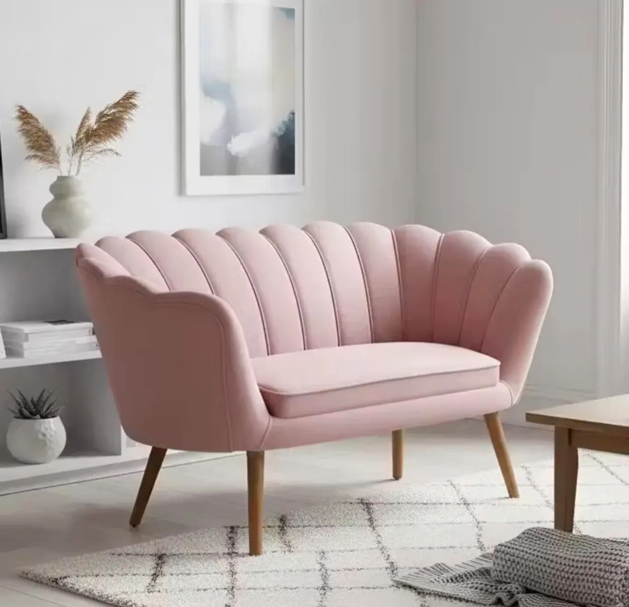 Sofá Rosa Estilo Namoradeira  - Foto 2