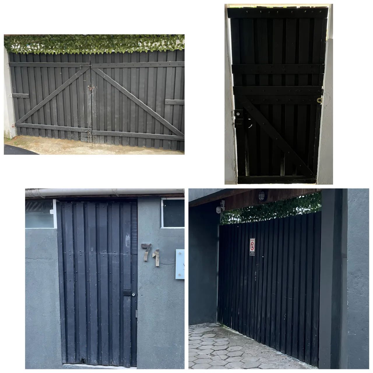 Portão de madeira (garagem e social)