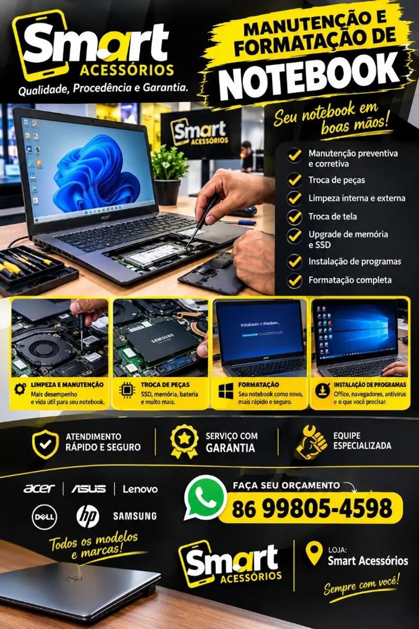Formatação de notebook e PC 