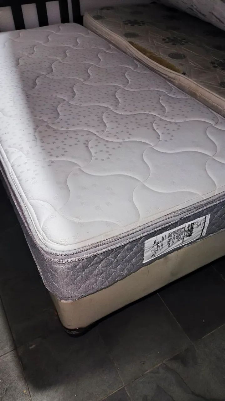 Cama box solteiro+ colchão semi novo  - Foto 5
