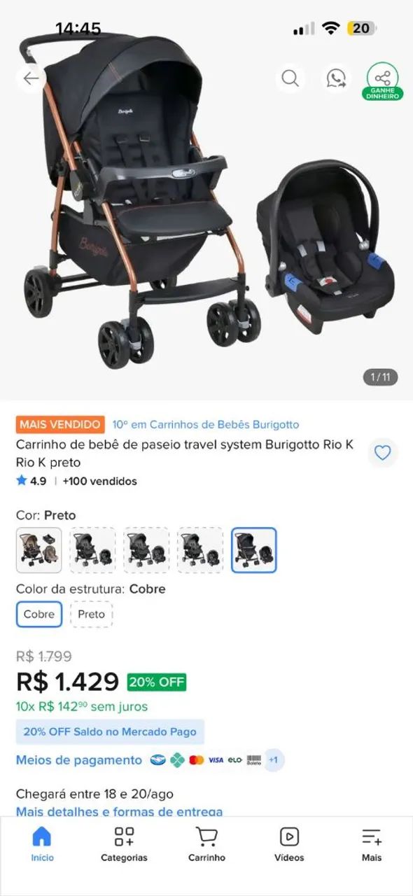 Vende-se Carrinho + bebê conforto  - Foto 2