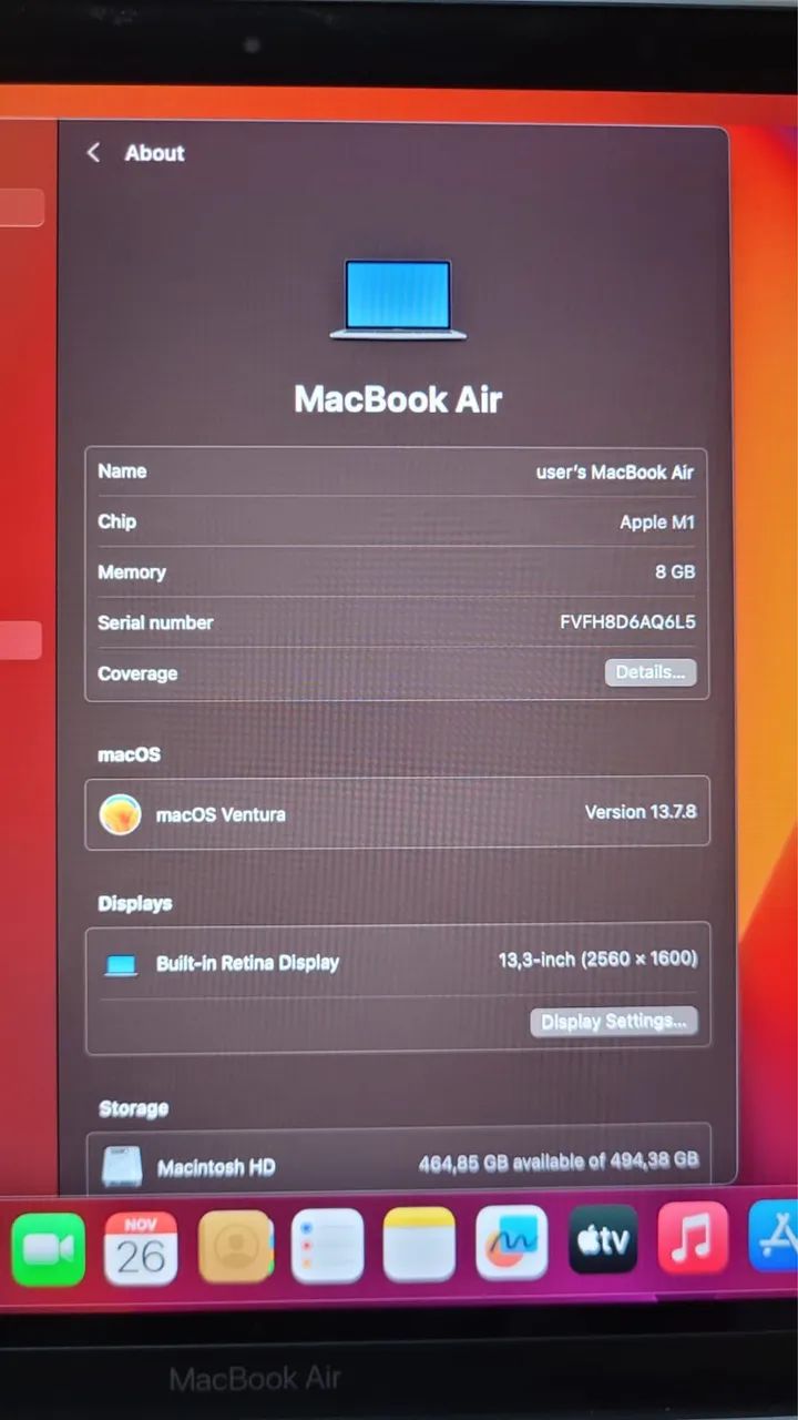 MacBook Air M1 8HB RAM 500GB HD - Foto 2