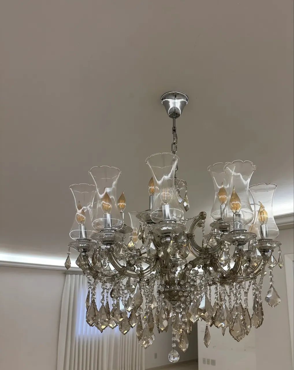 Lustre âmbar 15 braços 