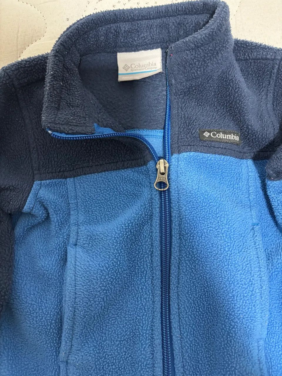 Casaco Columbia Original Bebê 6/12 Meses - Fleece Azul - Foto 2